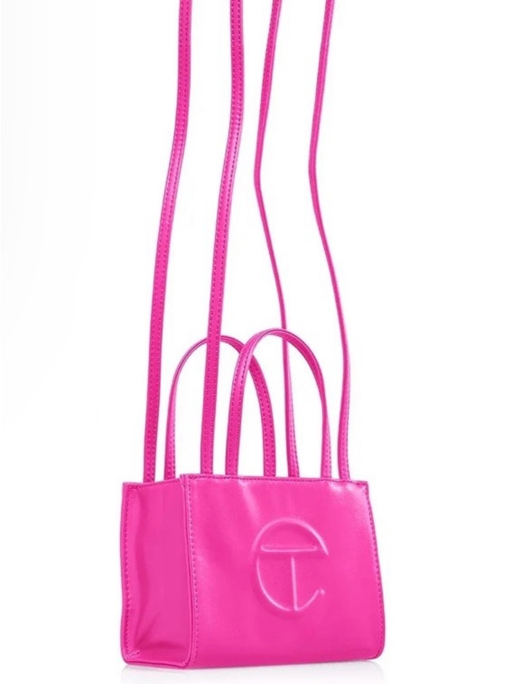Telfar Pink Mini Tote with Long Crossbody Straps